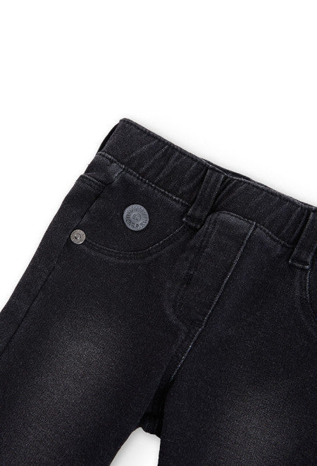 Leggings neri elasticizzati per bambine Boboli con tasche e cinturino elasticizzato comodo