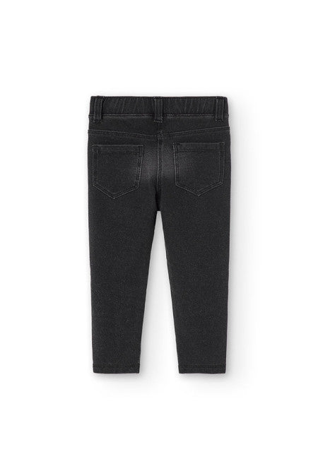 Leggings neri elasticizzati per bambine Boboli con tasche posteriori e vita comoda
