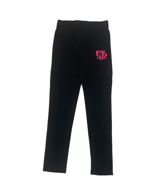 Leggings nero bambina Freddy con logo rosa per comfort e stile quotidiano