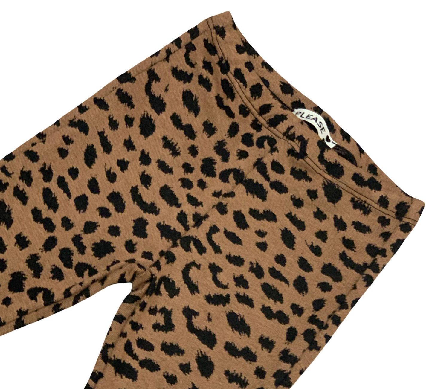 Leggings zampa bambina maculati in fibra morbida con motivo leopardato per un look alla moda