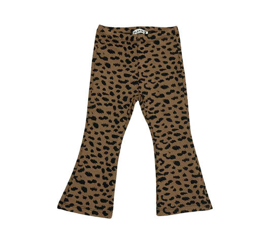 Leggings zampa bambina maculati in tonalità marrone con stampa animalier per un look trendy