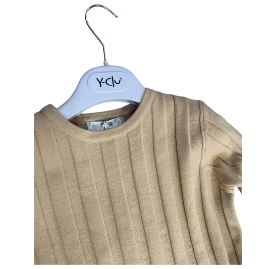 Maglia beige cropped per bambina da 8anni a 16anni Y-Clu YFJF24M229 - OOPS by BabyBimbo 0-16