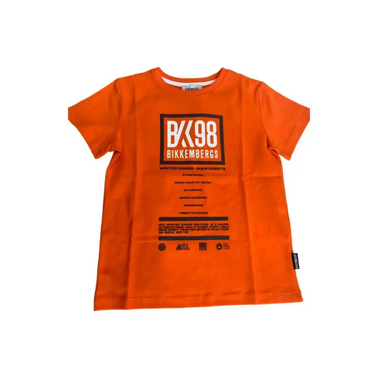 Maglietta a maniche corte per Ragazzo Bikkembergs arancione con stampa BK98 sul davanti