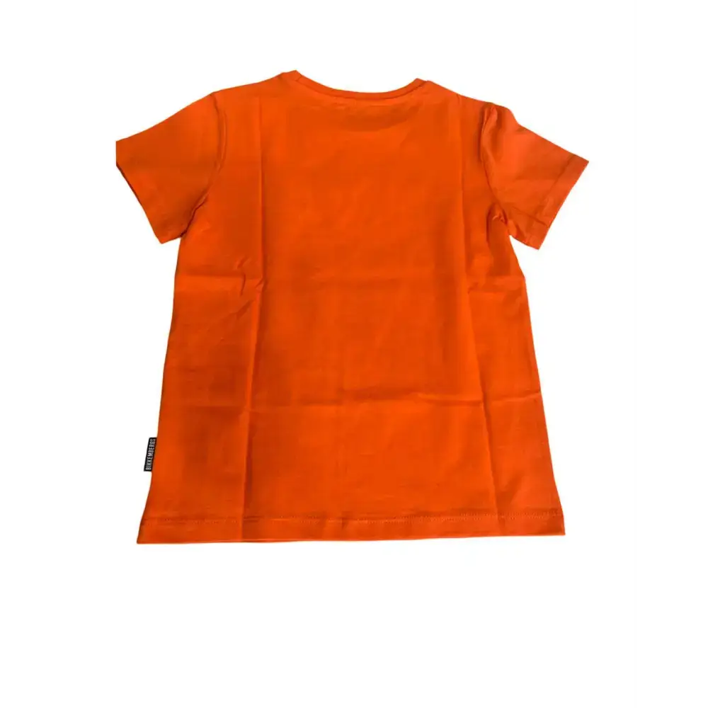 Maglietta a maniche corta per Ragazzo Bikkembergs in cotone arancione con design semplice
