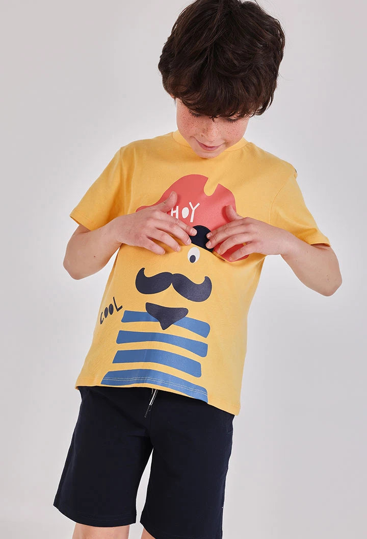 Maglietta bambino cotone rigata gialla – BOBOLI - OOPS by BabyBimbo 0-16