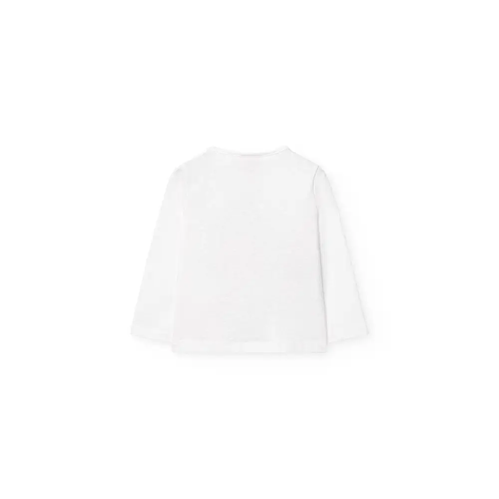 Maglietta di cotone Bianca per Bimba Boboli 299044Bia - OOPS by BabyBimbo 0-16