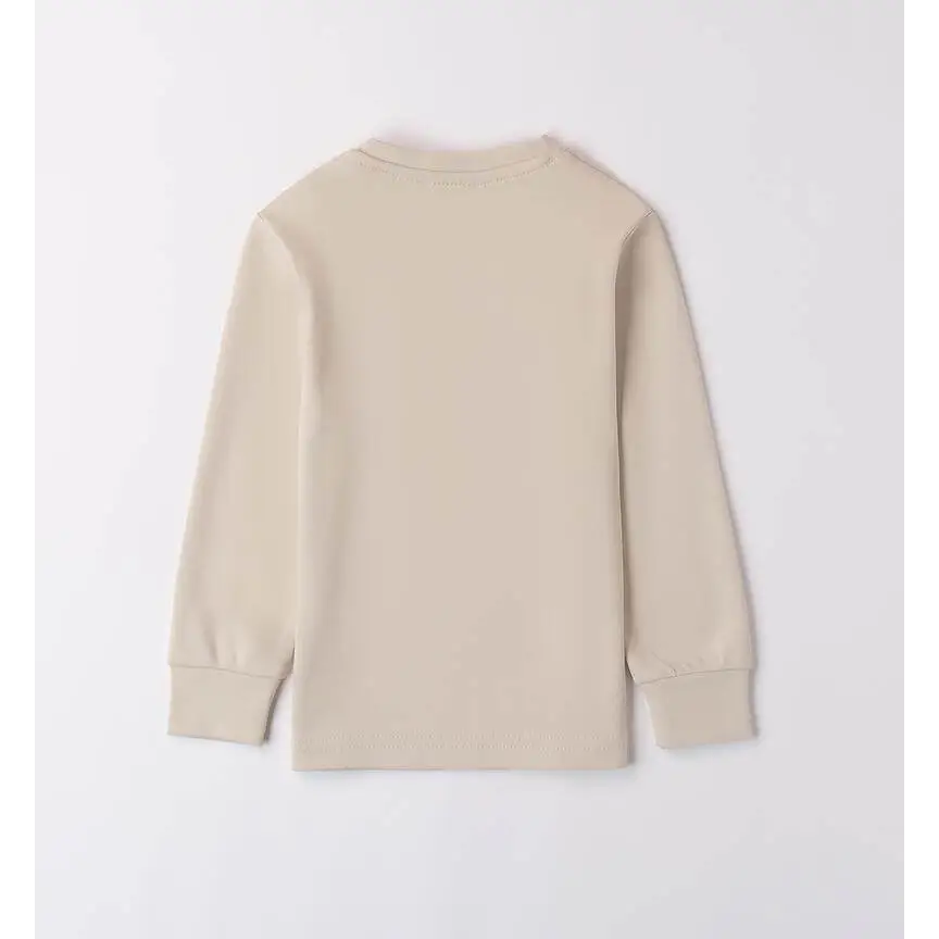 Maglietta girocollo colore Beige per bambino Da 12mesi a 8anni Sarabanda 0A148 - OOPS by BabyBimbo 0-16