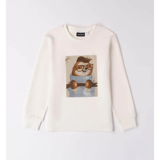 Maglietta girocollo colore Beige per bambino Da 12mesi a 8anni Sarabanda 0A146 - OOPS by BabyBimbo 0-16