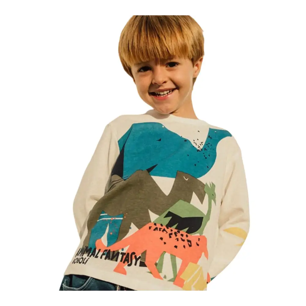 Maglietta manica Lunga per Bambino da 12mesi a 8anni Boboli 301026 - maglietta