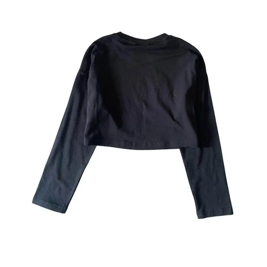 Maglietta nera cropped per bambina da 8anni a 16anni Y-Clu YFJF24T182 - OOPS by BabyBimbo 0-16