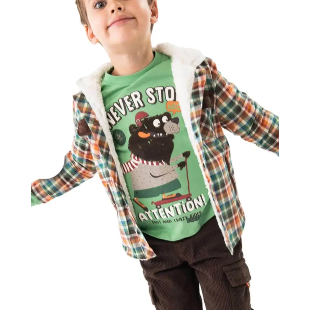 Maglietta verde stampata per Bambino da 18mesi a 8anni – OOPS by