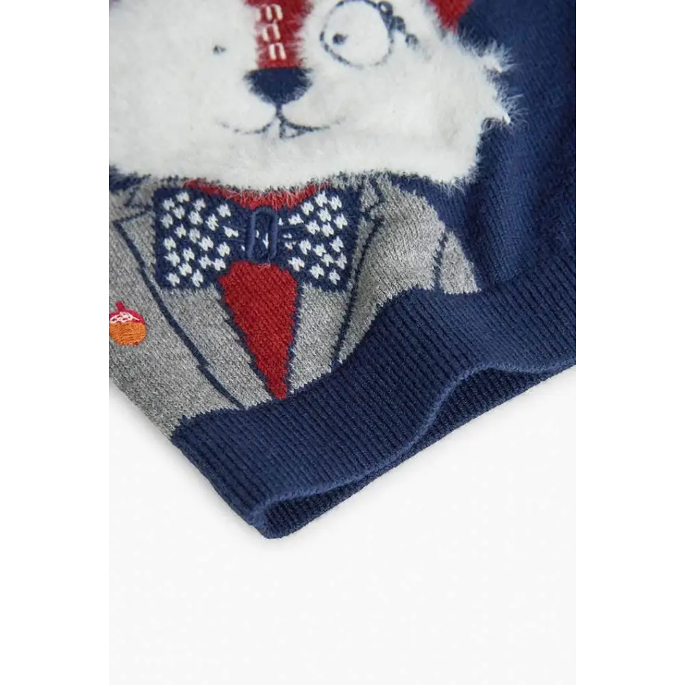 Maglione in tricot con stampa e in blu navy per Bambino da 18mesi a 8anni Boboli 719007 - OOPS by BabyBimbo 0-16