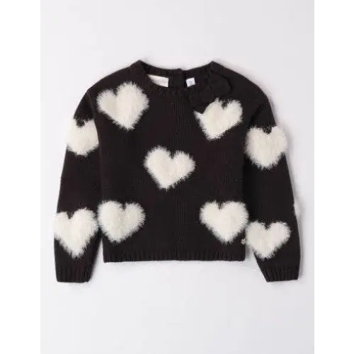 Maglione nero/bianco per bambina da 12 mesi a 8 anni Sarabanda 0A202 - OOPS by BabyBimbo 0-16