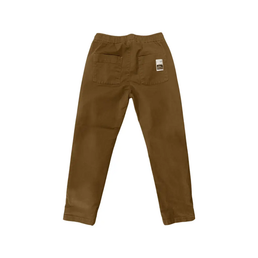 pantaloni bruciato ragazzo 8-16 anni Y Clu pantalone marrone con vita elastica e due tasche posteriori