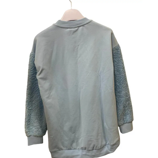 Maxi Felpa Azzurro per ragazza da 8 a 16 anni FREDDY FR1880 - OOPS by BabyBimbo 0-16