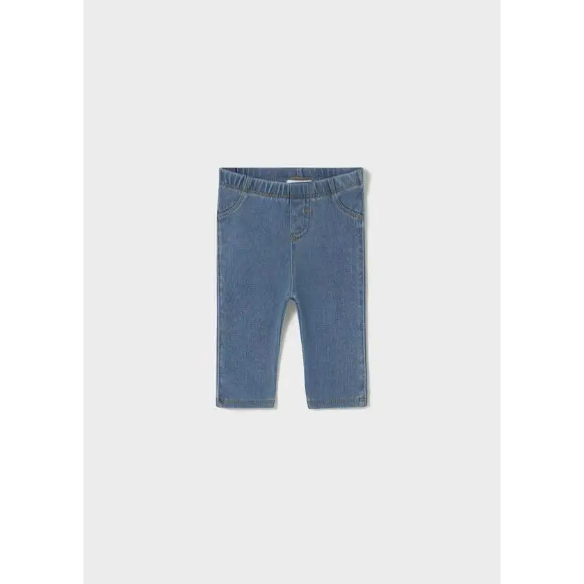 Leggings neonata Mayoral 0-18 mesi in tessuto denim elasticizzato blu per bambina