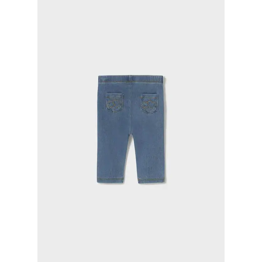 Leggings neonata Mayoral 0-18 mesi in tessuto denim elasticizzato con tasche posteriori