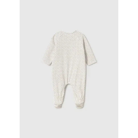 Tutina orsetto neonato Mayoral bianca con stampa a pois morbida e comoda per neonati