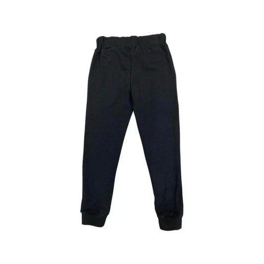 Slash pantaloni neri bambino 8-16 anni modello jogger con vita elasticizzata e polsini alle caviglie