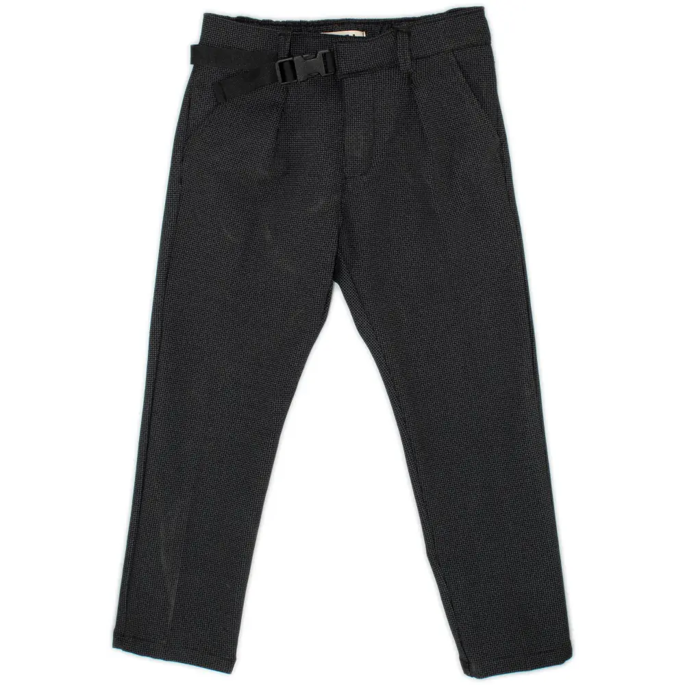 pantaloni eleganti ragazzo 8-16 anni neri Y-Clù con cintura regolabile taglio slim e tasche laterali