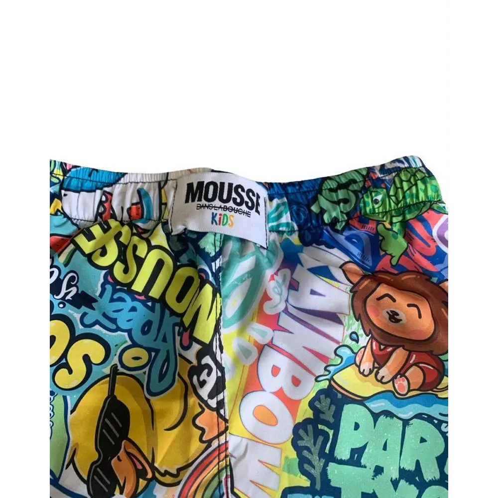 Pantaloni Mousse con costume boxer bambino fantasia mare colorato con elastico in vita e stampa giocosa