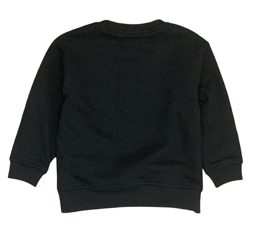 felpa nera bambino Mousse vista retro in cotone morbido maniche lunghe bordo e polsini elasticizzati