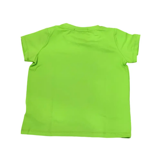 Maglietta verde bambino Mousse in cotone con maniche corte vista posteriore