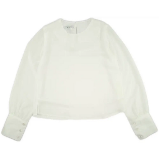 camicia elegante ragazza 8-16 anni bianca Y Clu maniche lunghe con polsini e bottoni per eventi