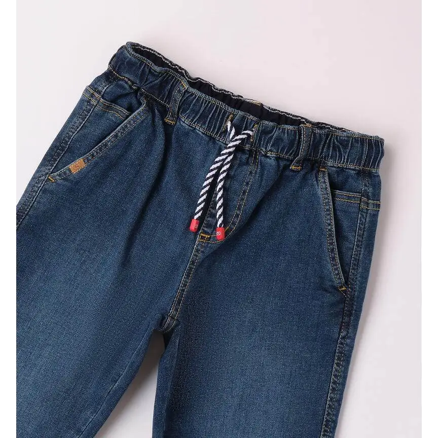 Sarabanda jeans ragazzo con coulisse in denim blu scuro pantaloni con vita elasticizzata e tasche