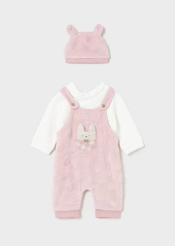 Completo 2 pezzi Pagliaccetto con cappellino orecchie neonata 0-18mesi Mayoral 2606 - OOPS by BabyBimbo 0-16