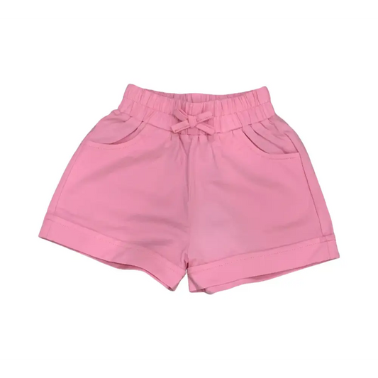 Pantaloncini rosa bambina Y-Clù con elastico in vita e fiocco decorativo