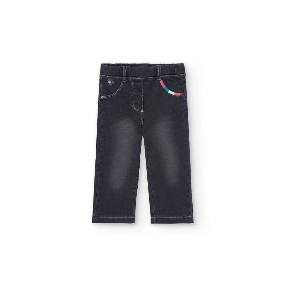 Pantalone denim Black per Bimba Boboli 229070black - OOPS by BabyBimbo 0-16