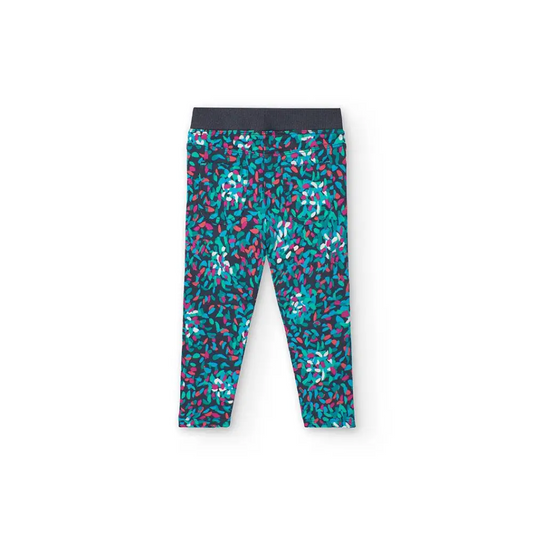Pantalone in felpa elastica con stampa turchese colorata per Bimba Boboli 229014 - OOPS by BabyBimbo 0-16