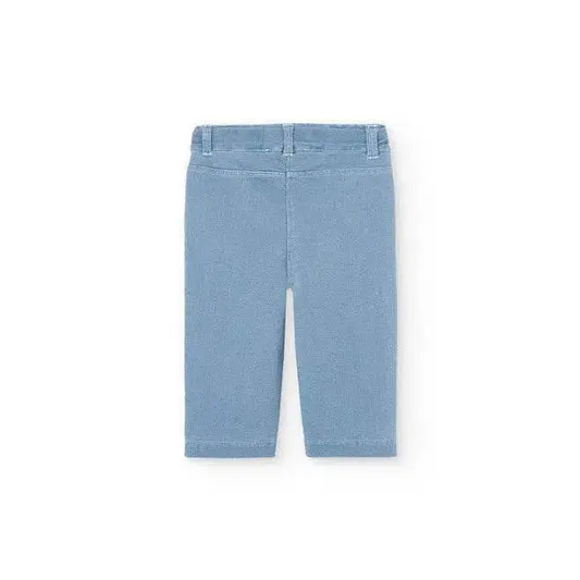 Pantalone largo bambina effetto jeans colore azzurro di Boboli con vita elastica comoda