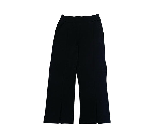 Pantalone Nero Largo con Spacchi e Logo Brillantini di Freddy, perfetto per look eleganti e casual