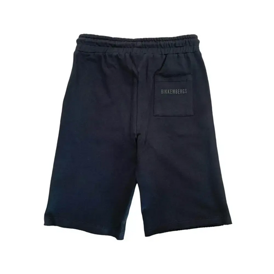 Pantaloni corti per Ragazzo Bikkembergs neri con elastico in vita e tasca posteriore