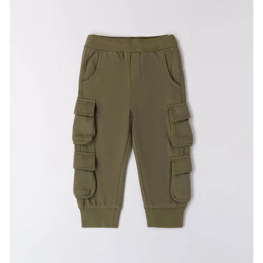 Pantaloni multitasche colore salvia per bambino Da 12mesi a 8anni Sarabanda 0A170 BA06 - OOPS by BabyBimbo 0-16