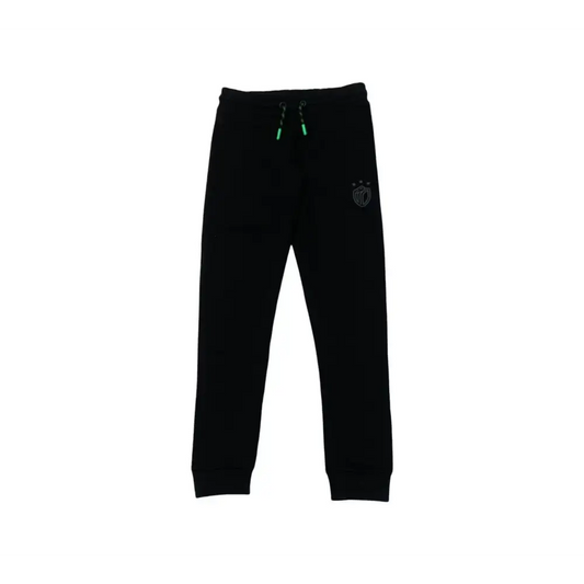 Pantaloni neri bambini Bikkembergs con coulisse e logo sul fianco per uso casual
