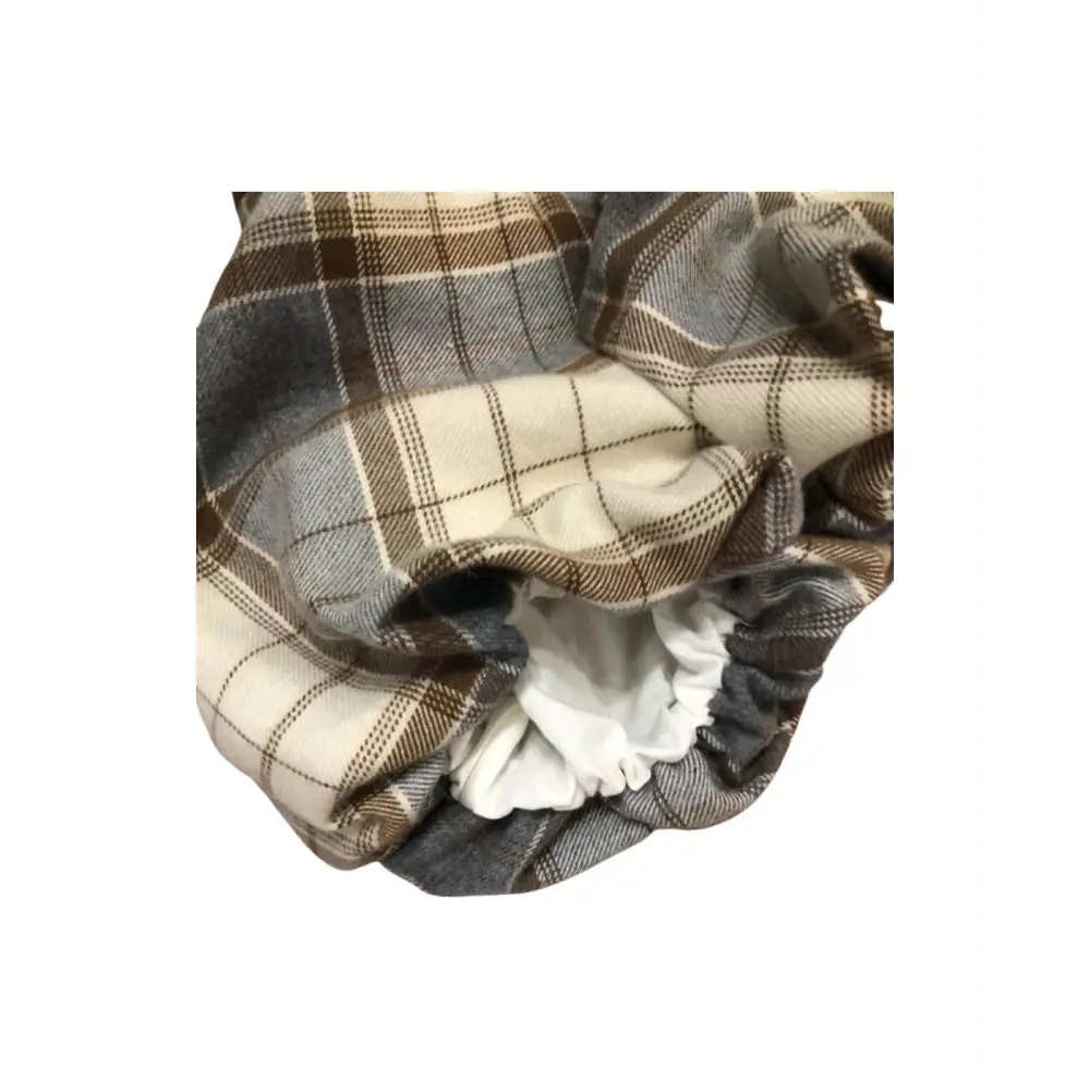 pantaloncini bambina 6-24 mesi Paris Hilton. Pantaloni corti plaid beige e marrone con orlo elastico e fodera bianca