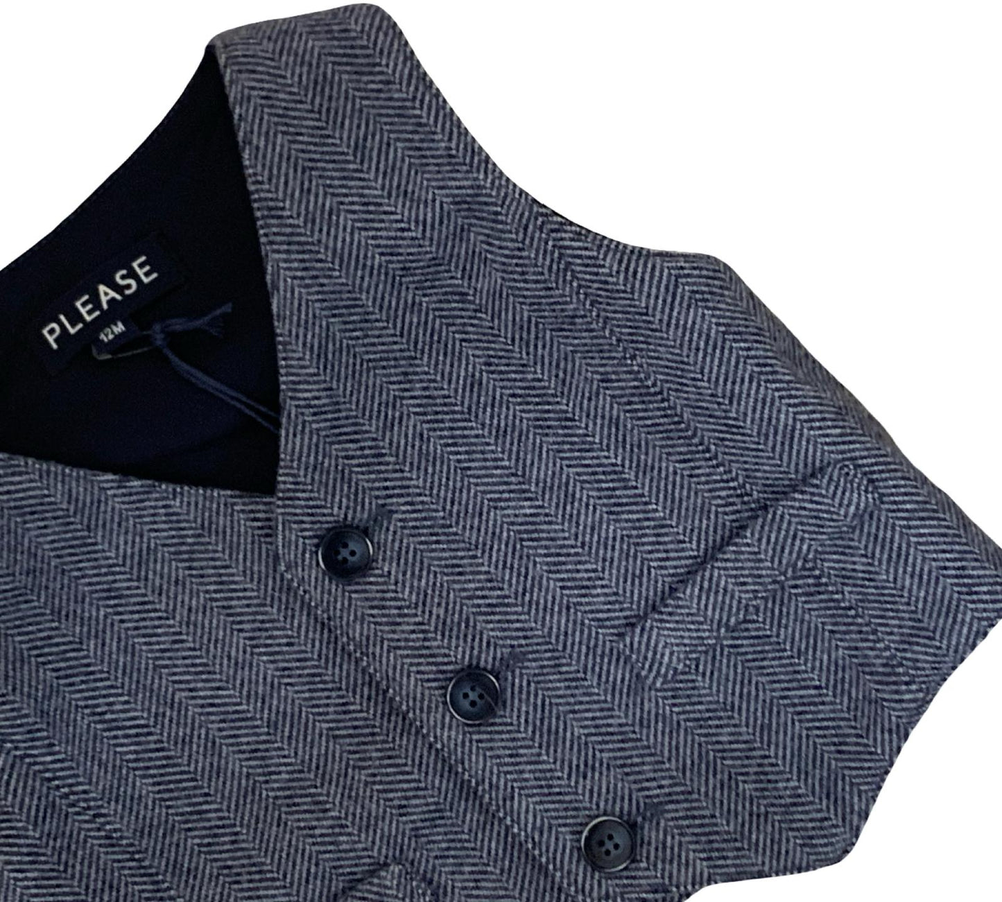 Completo elegante bambino 3 pezzi con gilet a righe e dettagli eleganti per occasioni speciali