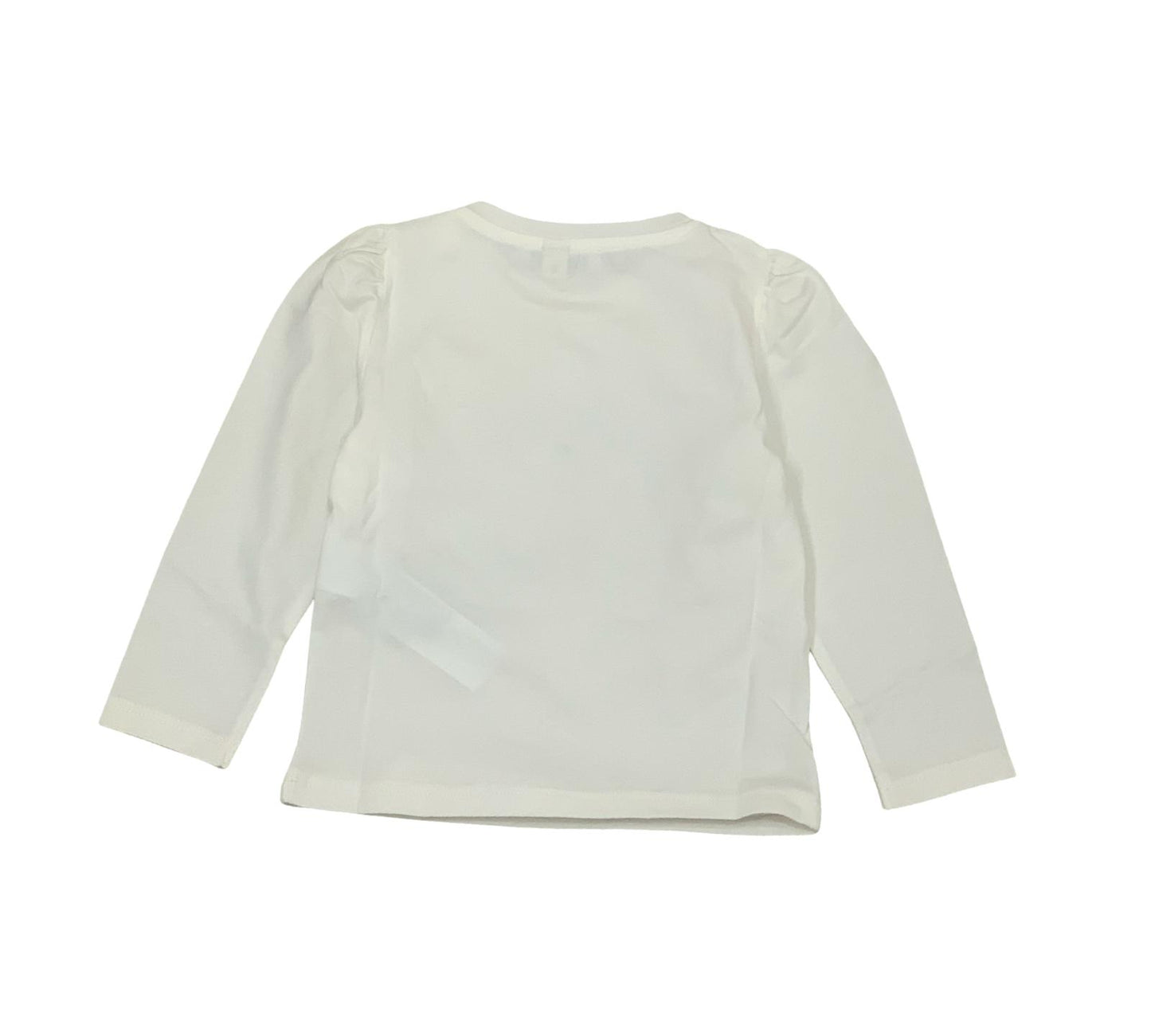 Maglietta a maniche lunghe per bambina bianca con Cane semplice e confortevole