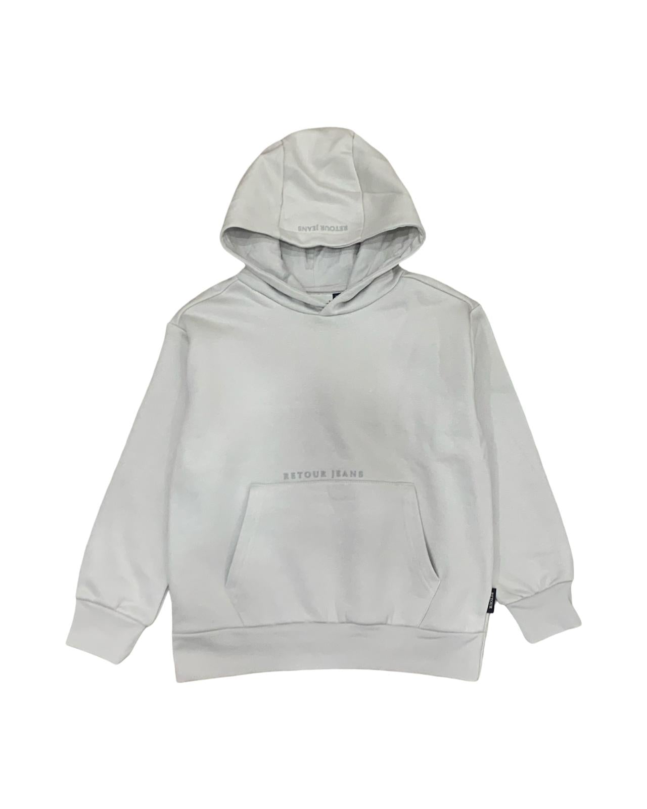 Felpa cappuccio ragazzo ghiaccio di Retour con tasca frontale e design elegante