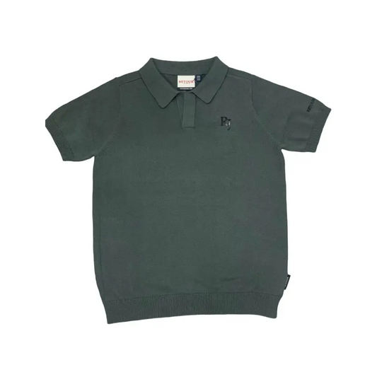 MAGLIA MANICA CORTA PER BAMBINO RETOUR in colore verde con colletto a polo e logo ricamato