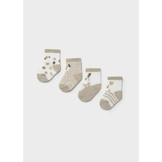 Set 4 calzini neonata 0-18mesi Mayoral 9862 beige - OOPS by BabyBimbo 0-16