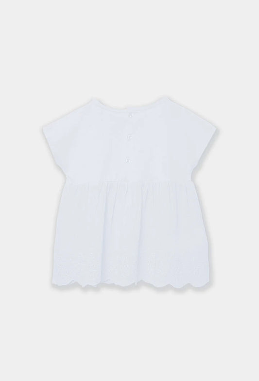 T-shirt bambina in cotone bianco - BOBOLI - OOPS by BabyBimbo 0-16