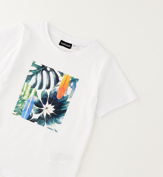 T-Shirt Bambino in Cotone con Stampa Frontale - Sarabanda