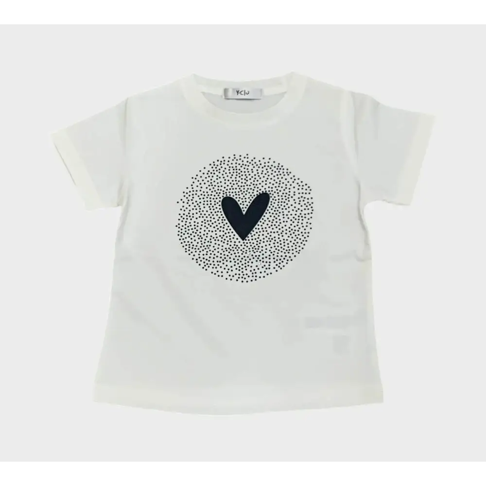 T-SHIRT BIANCO/NERO CUORE Y-CLU 358TYFBS25 - OOPS by BabyBimbo 0-16