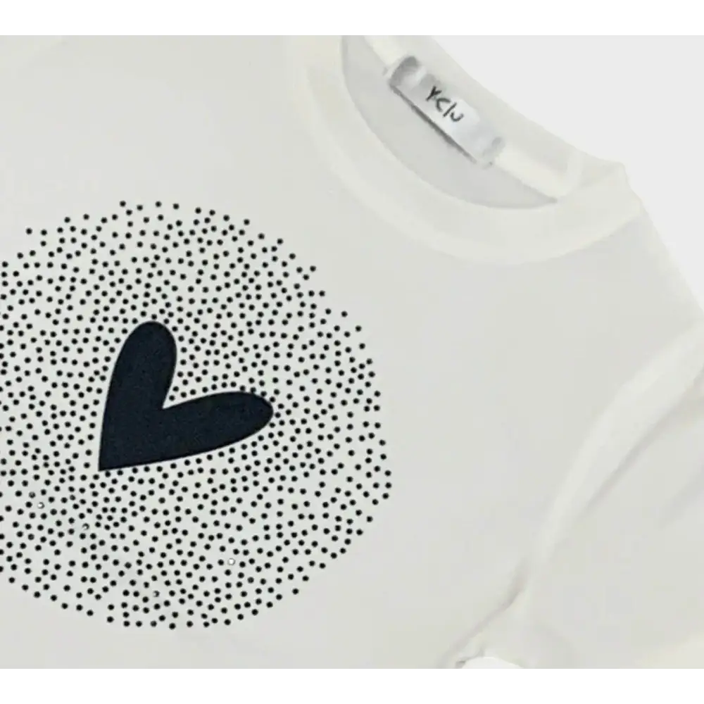 T-SHIRT BIANCO/NERO CUORE Y-CLU 358TYFBS25 - OOPS by BabyBimbo 0-16