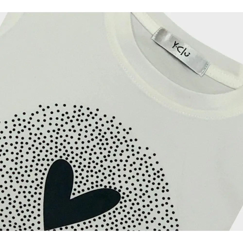 T-SHIRT BIANCO/NERO CUORE Y-CLU 358TYFBS25 - OOPS by BabyBimbo 0-16