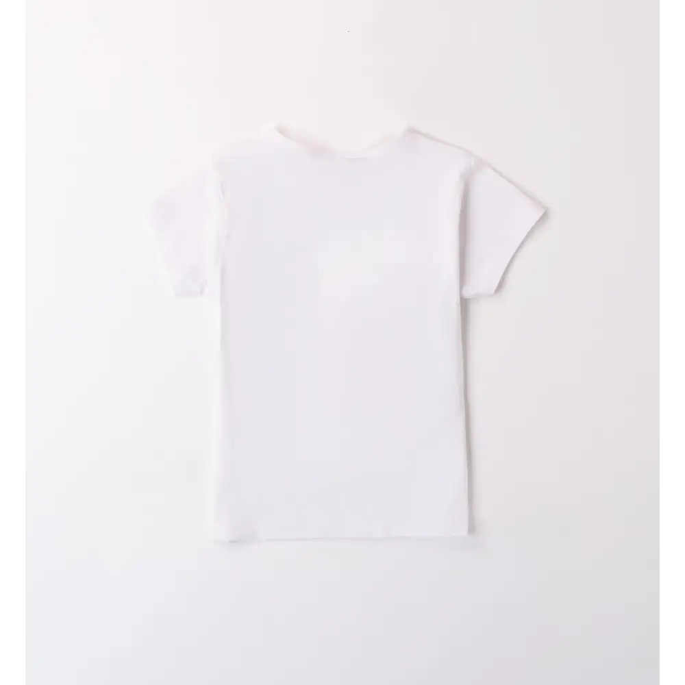 Maglietta bianca Sarabanda in cotone a maniche corte per bambini